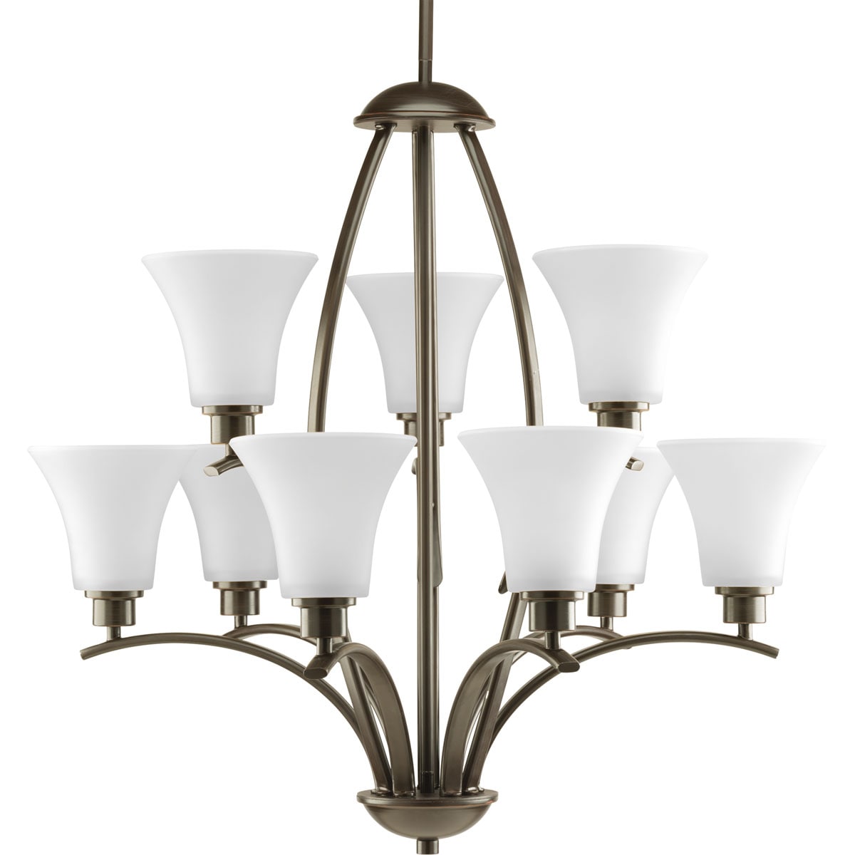 Progress Lighting Joy 9 -Light Antique Bronze Traditional For Use in Bedrooms, Dining Rooms, Foyers, Kitchens, Living Rooms Chandelier 797765