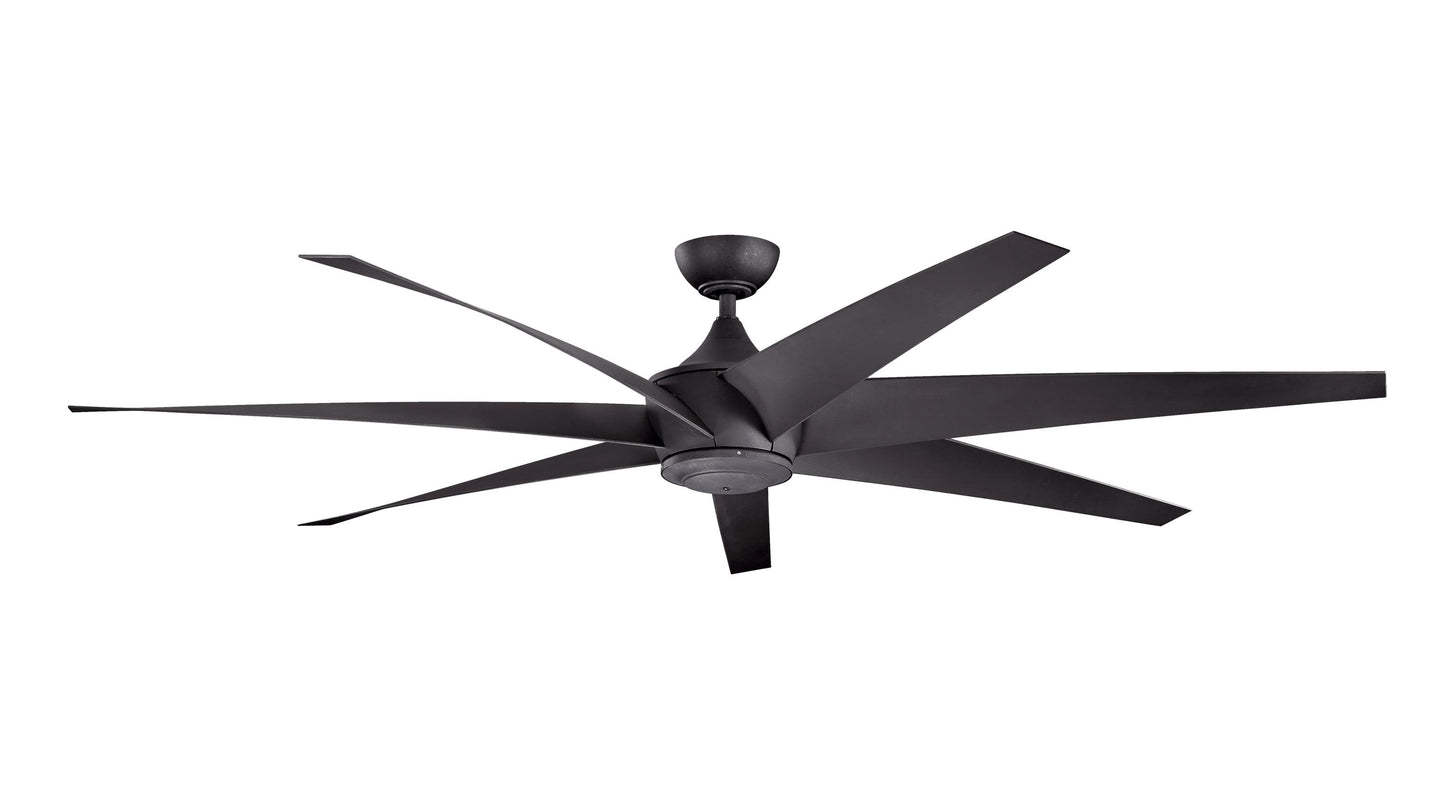 Kichler Lehr 80-in Outdoor Distressed Black with Distressed Black Blades Ceiling Fan Light Kit Compatible - Remote Included ( 7 -Blade ) 1694895
