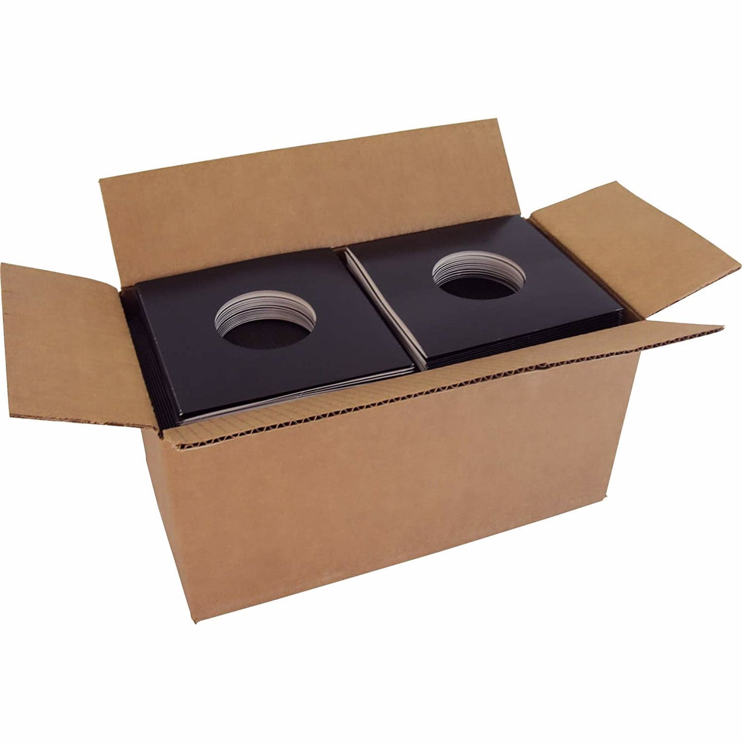 (250) 7" Heavyweight Record Jackets - Black with Center Hole - #07JWBKHH