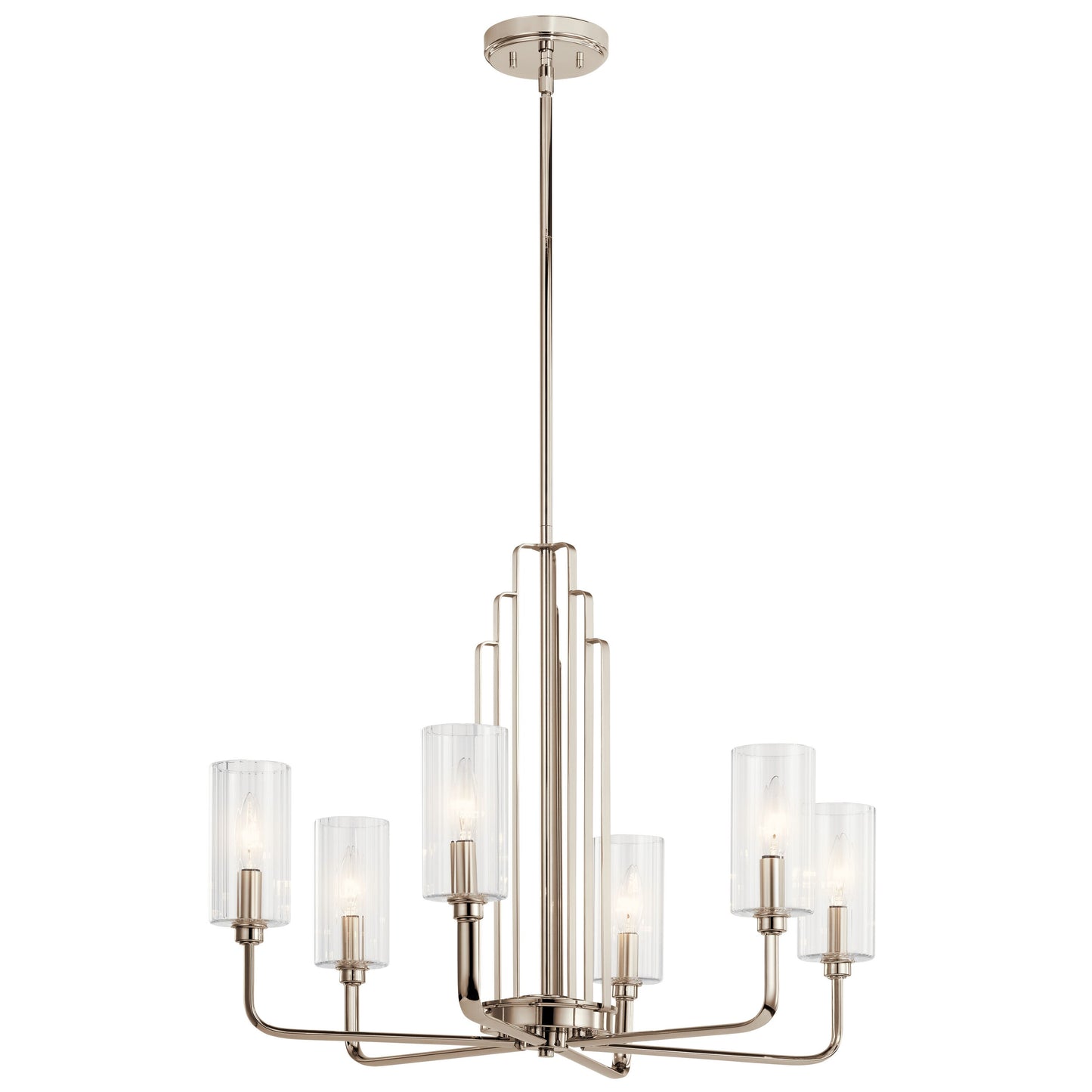 Kichler Kimrose 6 -Light Polished Nickel Vintage For Use in Bedrooms, Dining Rooms, Foyers, Kitchens, Living Rooms Chandelier 4663018
