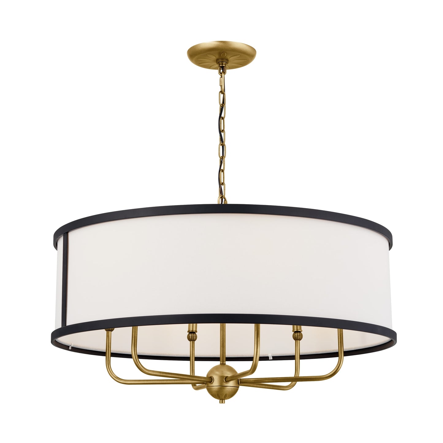 Kichler Heddle 6 -Light Brass Farmhouse For Use in Bedrooms, Dining Rooms, Foyers, Kitchens, Living Rooms Chandelier 5265517