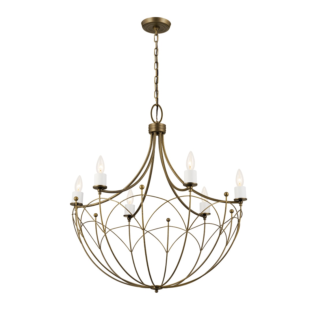 Kichler Topiary 6 -Light Bronze Farmhouse For Use in Bedrooms, Dining Rooms, Foyers, Kitchens, Living Rooms Chandelier 5265497