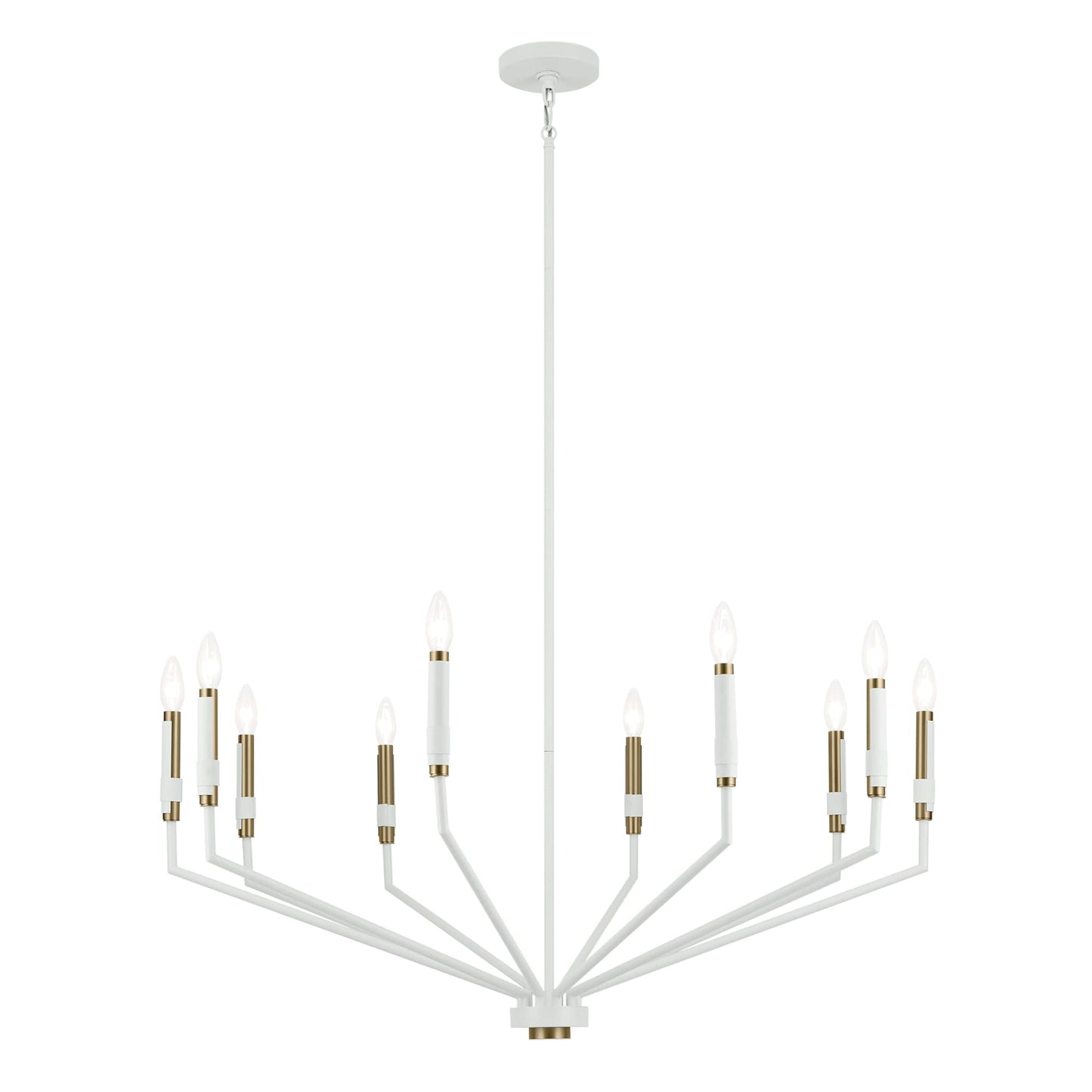Kichler Armand 10 -Light White Modern/contemporary Bare bulb For Use in Bedrooms, Dining Rooms, Foyers, Kitchens, Living Rooms Chandelier 6297597