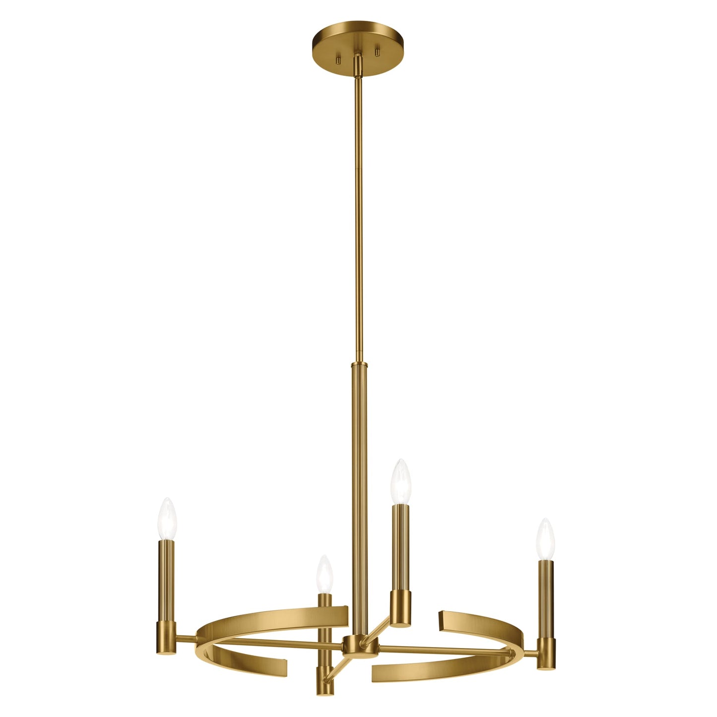 Kichler Tolani 4 -Light Brushed Gold Vintage Bare bulb For Use in Bedrooms, Dining Rooms, Foyers, Kitchens, Living Rooms Chandelier 6297599
