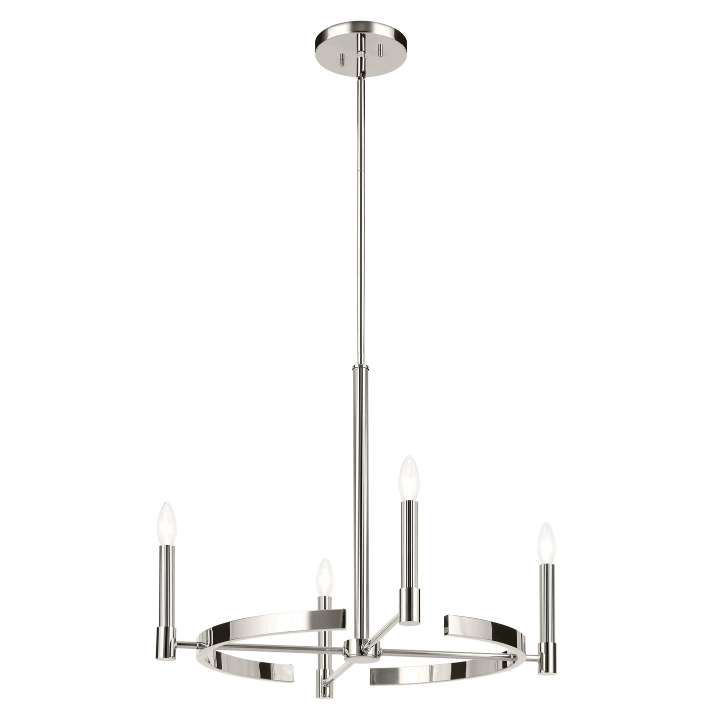 Kichler Tolani 4 -Light Polished Nickel Vintage Bare bulb For Use in Bedrooms, Dining Rooms, Foyers, Kitchens, Living Rooms Chandelier 6297593