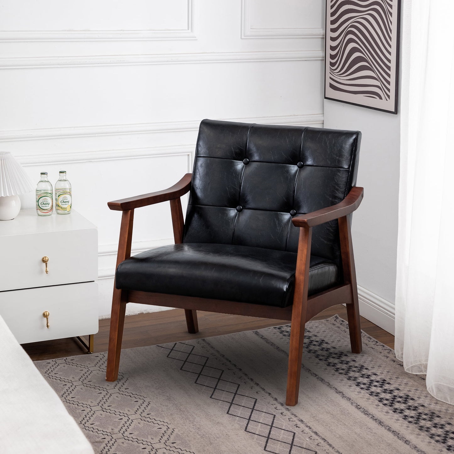 Convenience Concepts Take a Seat Natalie Accent Chair, Dark Gray Fabric/Espresso, All Ages
