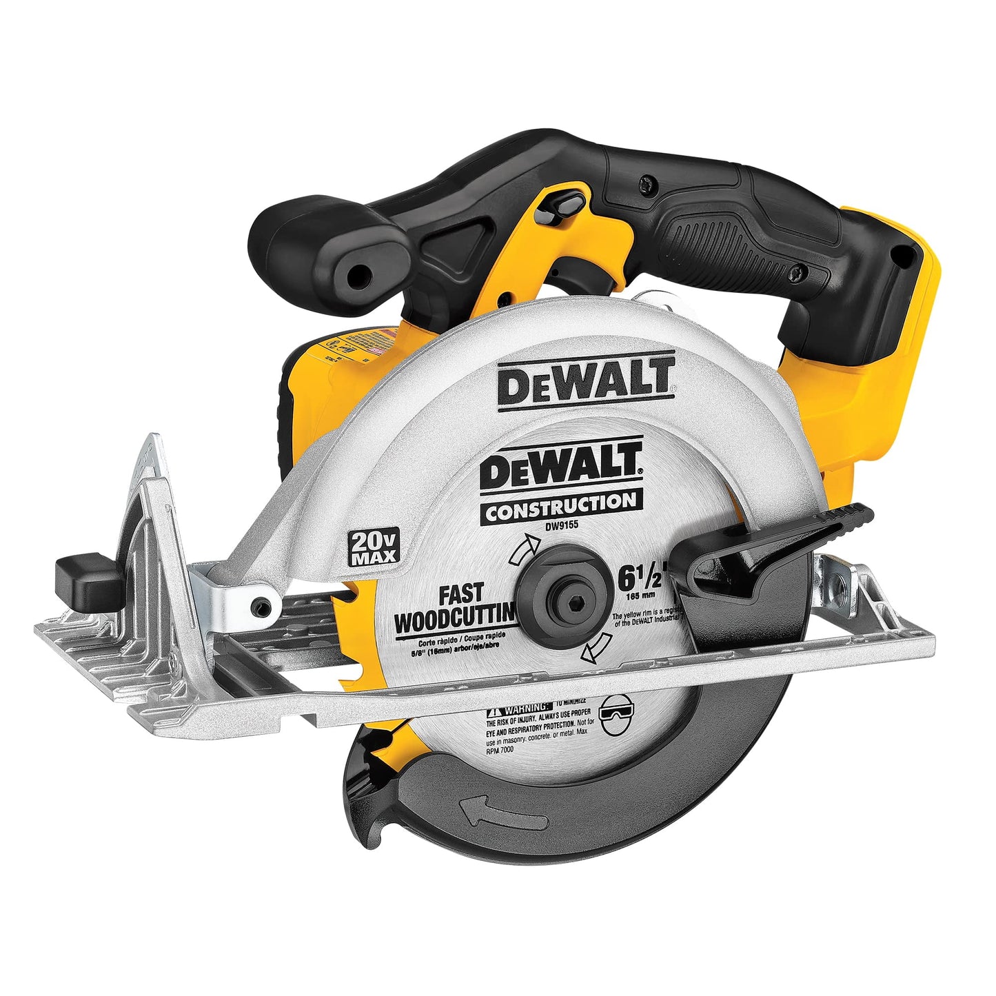 DEWALT 20V MAX Circular Saw, 6-1/2-Inch Blade, 460 MWO Engine, 0-50 Degree Bevel Capability, Bare Tool Only (DCS391B) C27