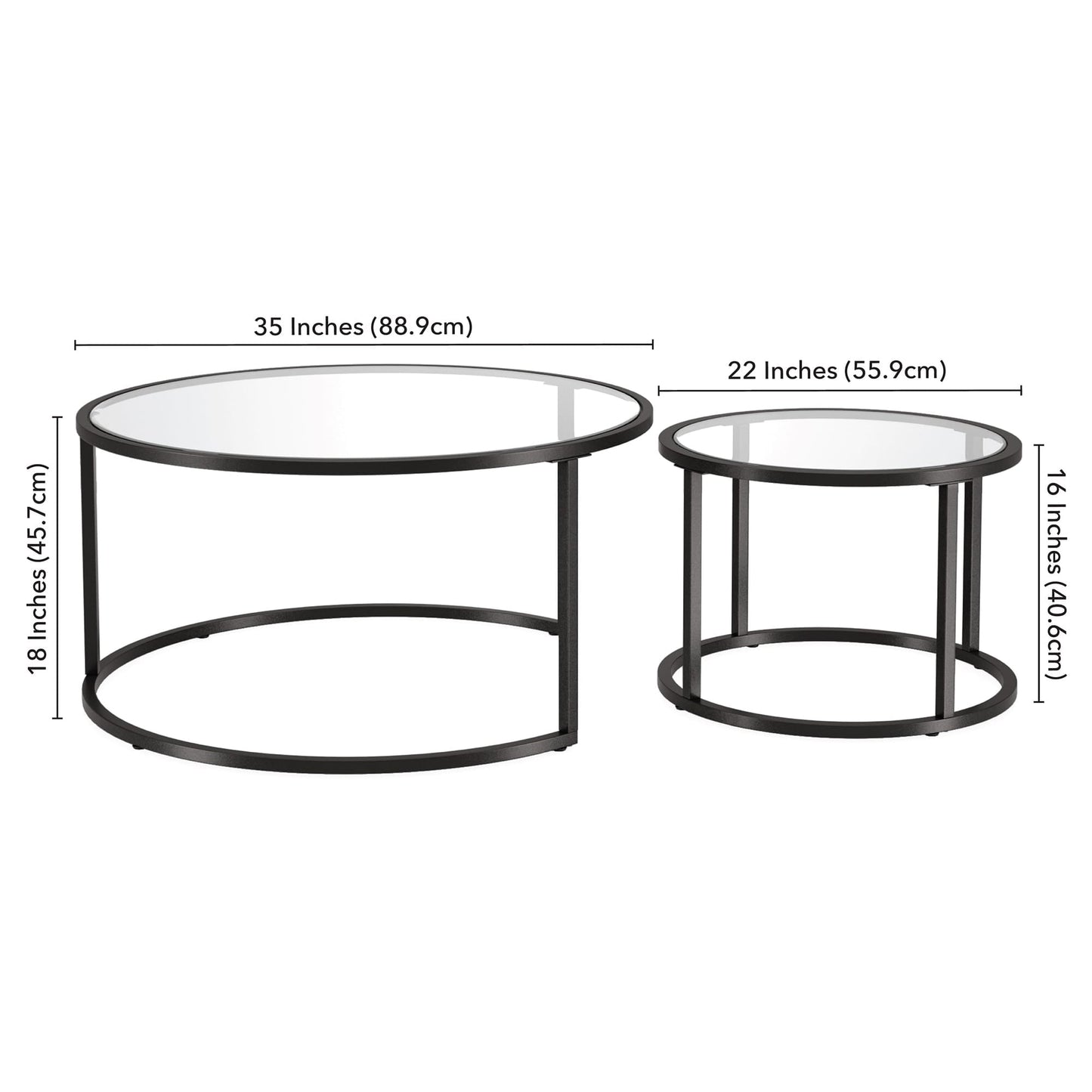 Evelyn&Zoe Watson Round Nested Coffee Table in Blackened Bronze