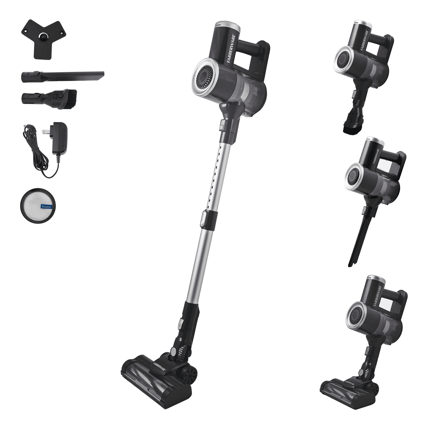 Farberware Cordless Pro Stick Vacuum Cleaner, Powerful Suction with 2 Speeds for Carpet and Hard Floors, Converts to Handheld Vacuum