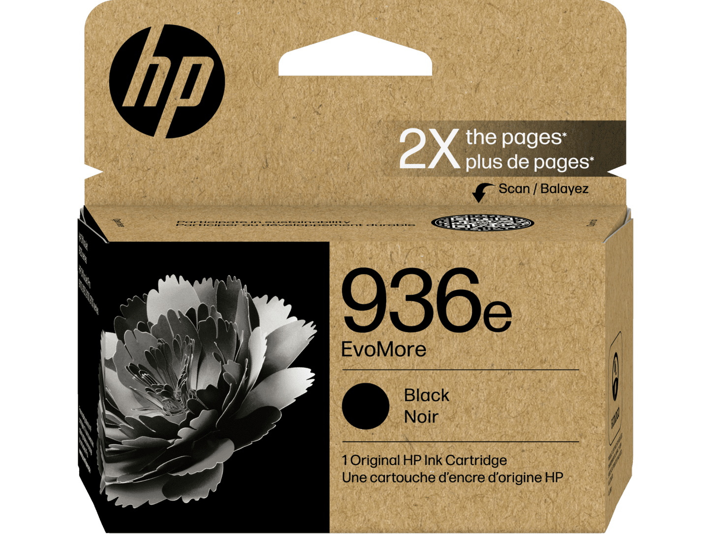 HP 936e EvoMore Black Ink Cartridge, 2,500 Pages, (4S6V6LN)