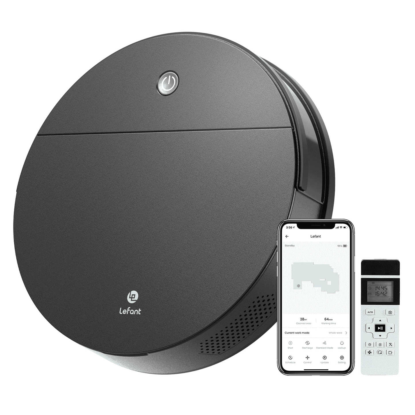 Lefant Robot Vacuum for Home, 2.8inch Slim Robotic Vacuum Cleaner, 2000Pa Strong Suction, Remote Control, Wi-Fi Enabled, 500ml Large Dustbin, Ideal for Carpets, Hardwood Floors, Pet Owners M210S