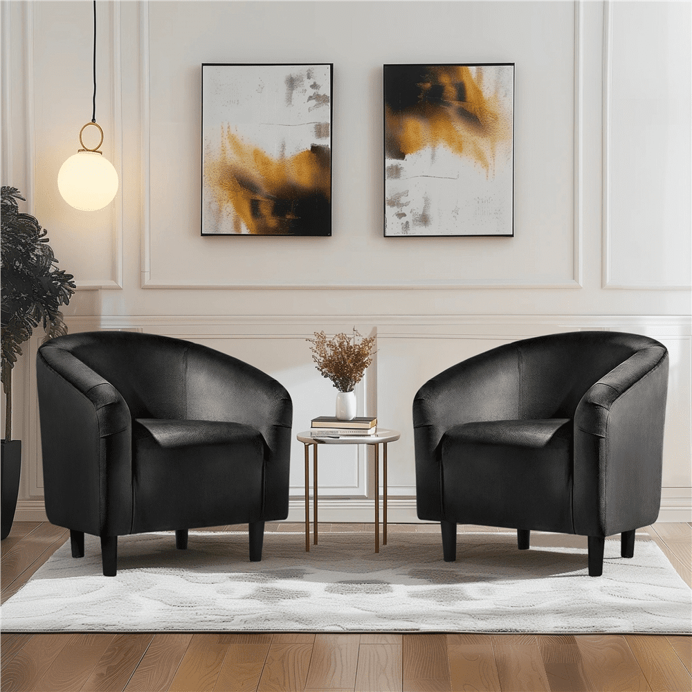 Renwick Modern Upholstered Tub Chair for Livingroom, Set of 2, Gray Velvet
