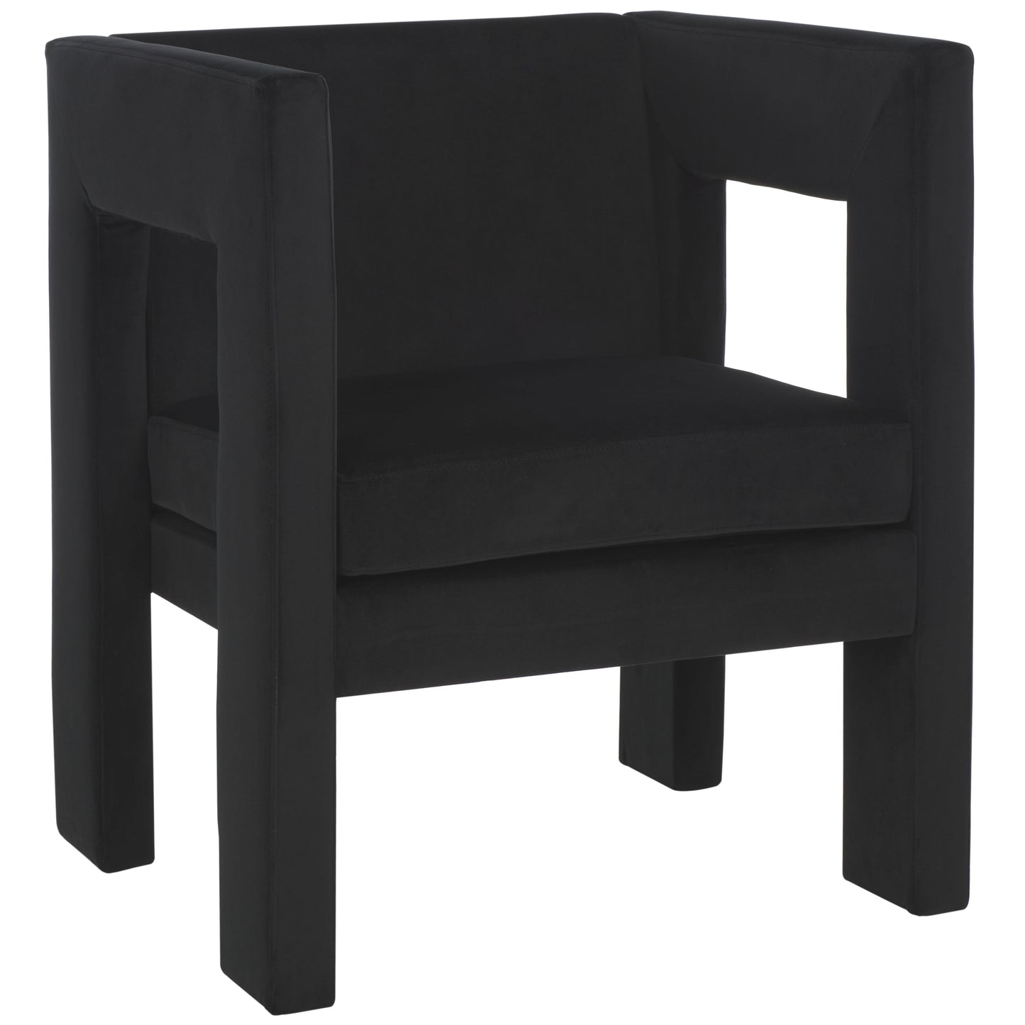 SAFAVIEH Vidar Modern Style Accent Chair, Olive Velvet