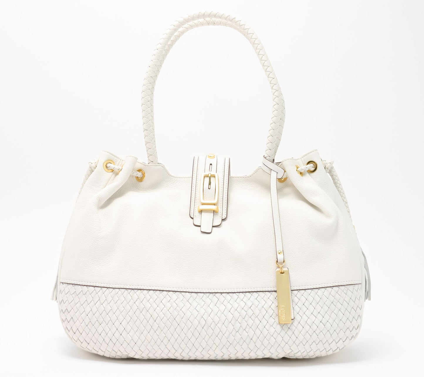 LODIS Woven Leather Cinch Amal Tote