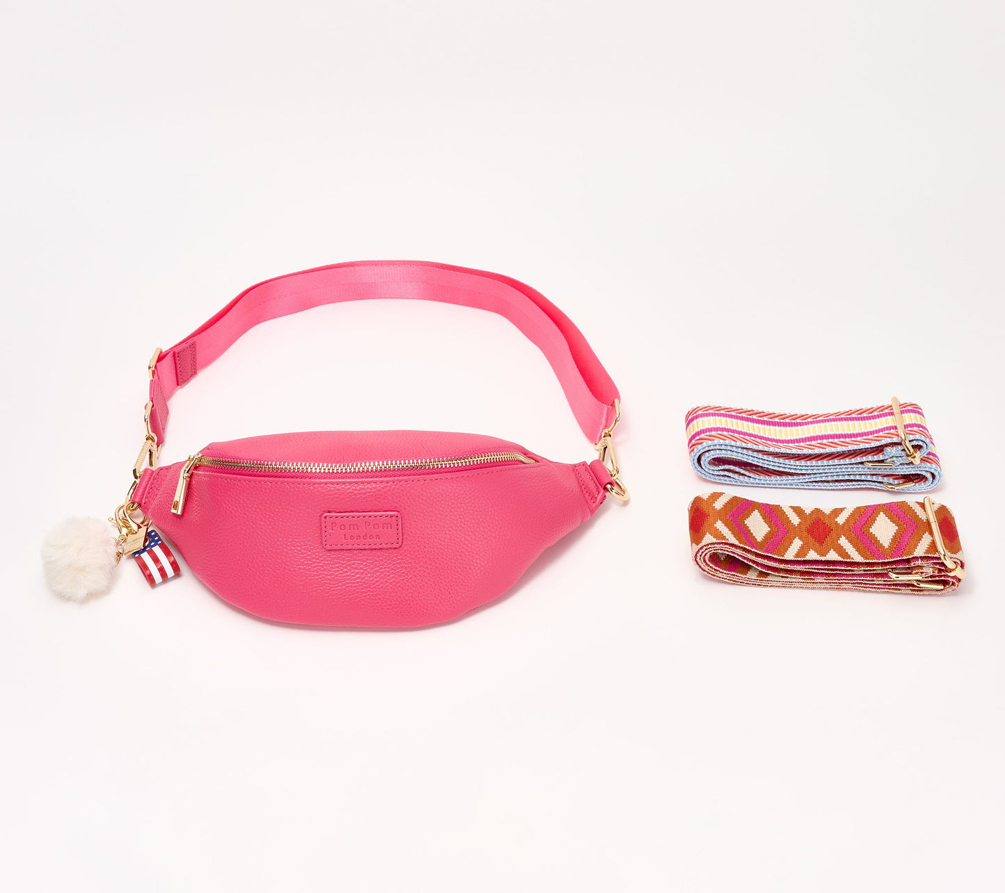 Pom Pom London Leather Bum Bag with Fashion Straps