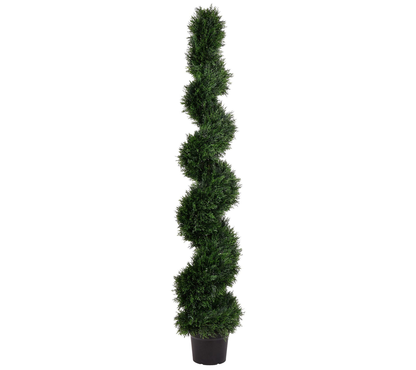 Vickerman 5' Artificial Potted Green Cedar Spiral Tree