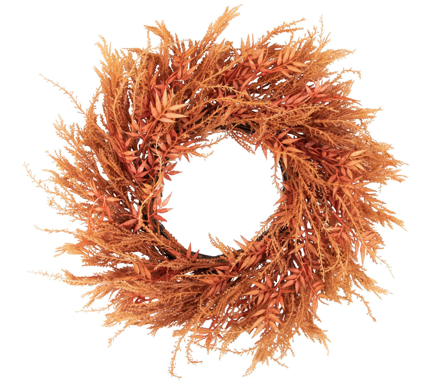 Northlight Peachy Pampas Grass Fall Harvest Wreath 24"