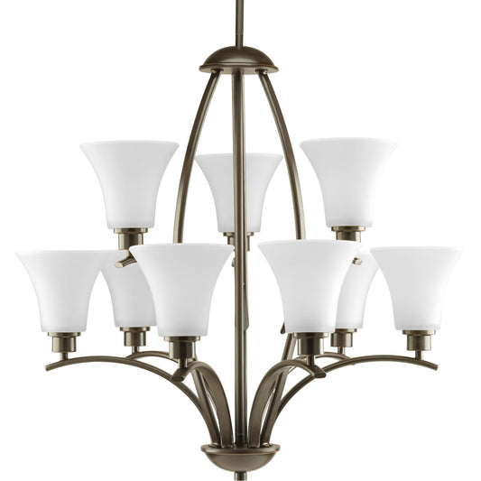 Progress Lighting Joy 9 -Light Antique Bronze Traditional For Use in Bedrooms, Dining Rooms, Foyers, Kitchens, Living Rooms Chandelier 797765