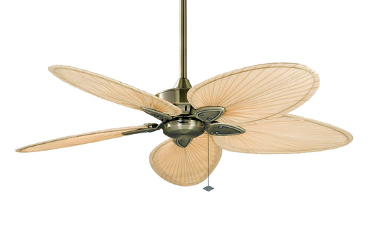 Fanimation Windpointe 52-in Antique Brass with Natural Palm Blades Light kit compatible ( 5 -Blade ) 875865