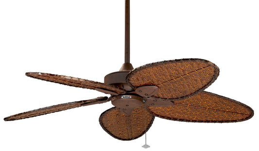 Fanimation Windpointe 52-in Outdoor Rust with Narrow Oval Antique Bamboo Blades Light kit compatible ( 5 -Blade ) 875868
