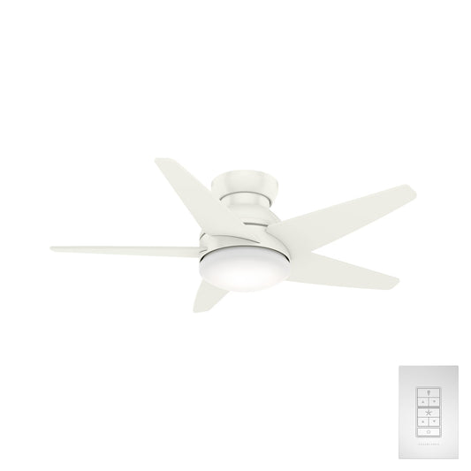 Casablanca Isotope 44-in Integrated LED Flush Mount Fresh White with Fresh White Veneer Blades With Light ( 5 -Blade ) 942739