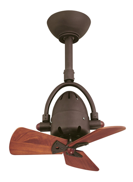 Matthews Fan Company Diane 16-in Outdoor Textured Bronze with Mahogany Tone Blades Ceiling Fan Without Light - Remote Included ( 3 -Blade ) 1453619
