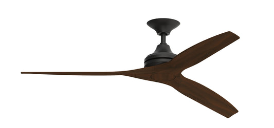 Fanimation Spitfire 60-in Outdoor Black with Whiskey Wood Blades Propeller Ceiling Fan Light Kit Compatible - Remote Included ( 3 -Blade ) 1448726