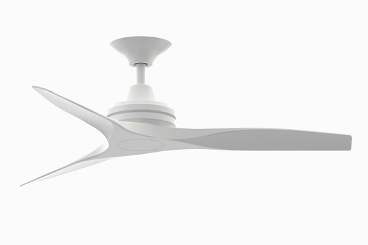 Fanimation Spitfire 48-in Outdoor Matte White with Matte White Blades Propeller Ceiling Fan Light Kit Compatible - Remote Included ( 3 -Blade ) 3073154
