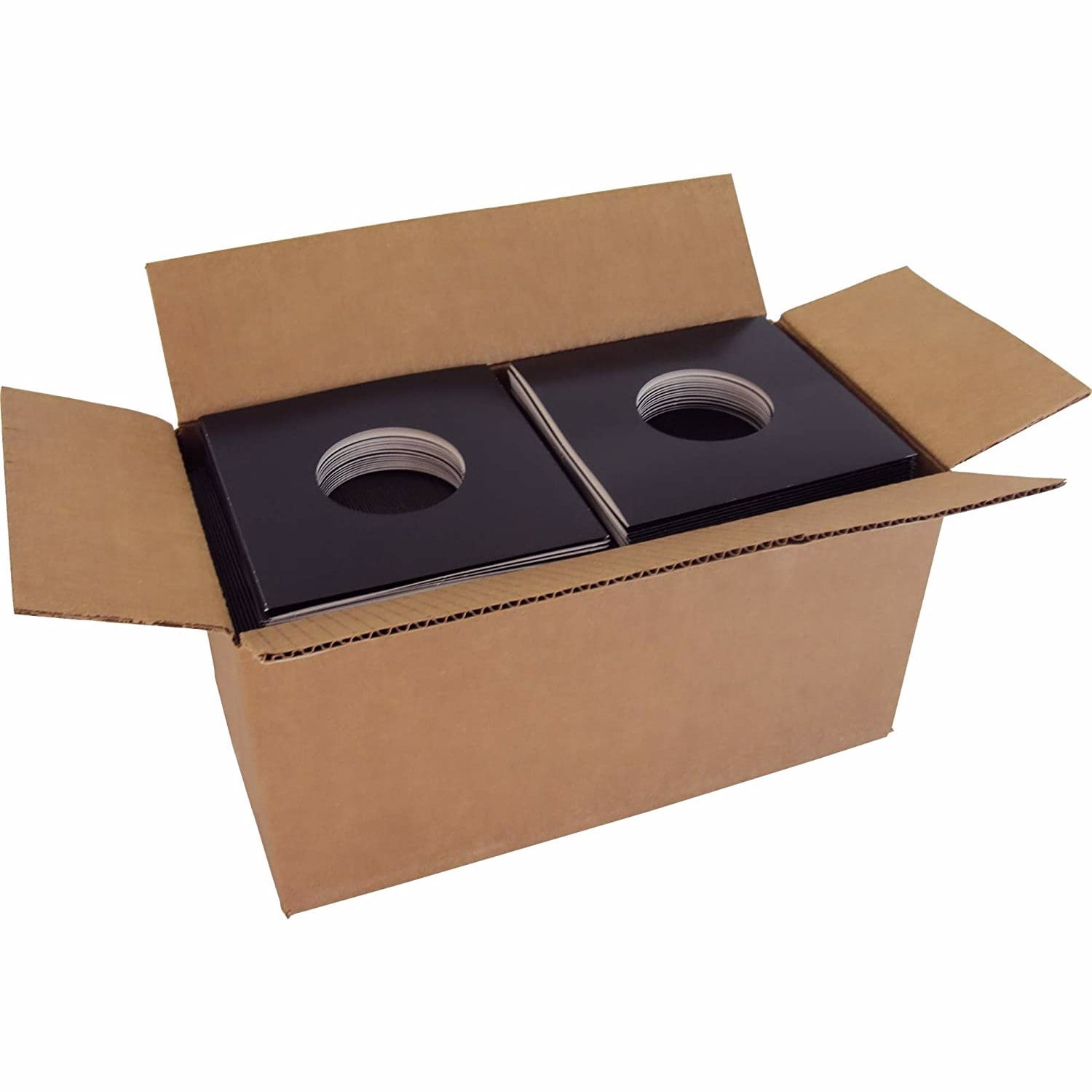 (250)  7" Heavyweight Record Jackets - Black with Center Hole - #07JWBKHH