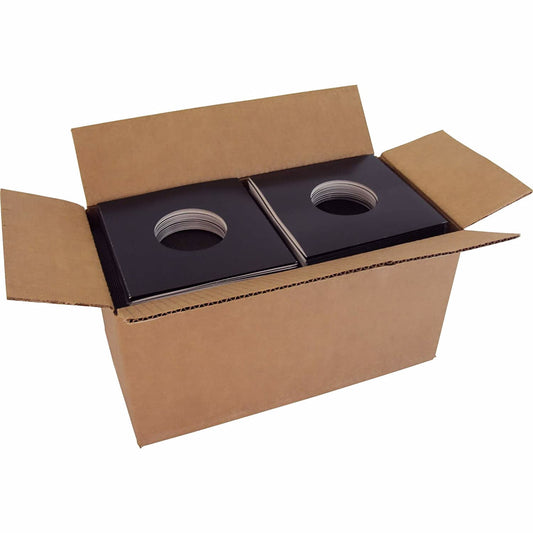 (250)  7" Heavyweight Record Jackets - Black with Center Hole - #07JWBKHH