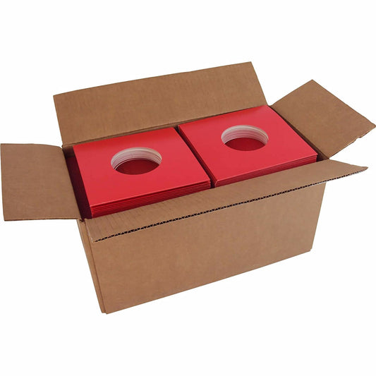 (250) 7" Heavyweight Record Jackets - Red with Center Hole - #07JWREHH