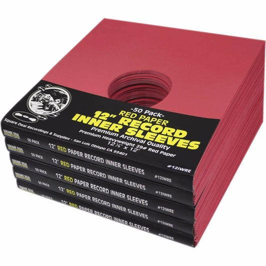 (250) Red Paper Super Heavyweight 12" Record Inner Sleeves with Center Hole - 12IWRE