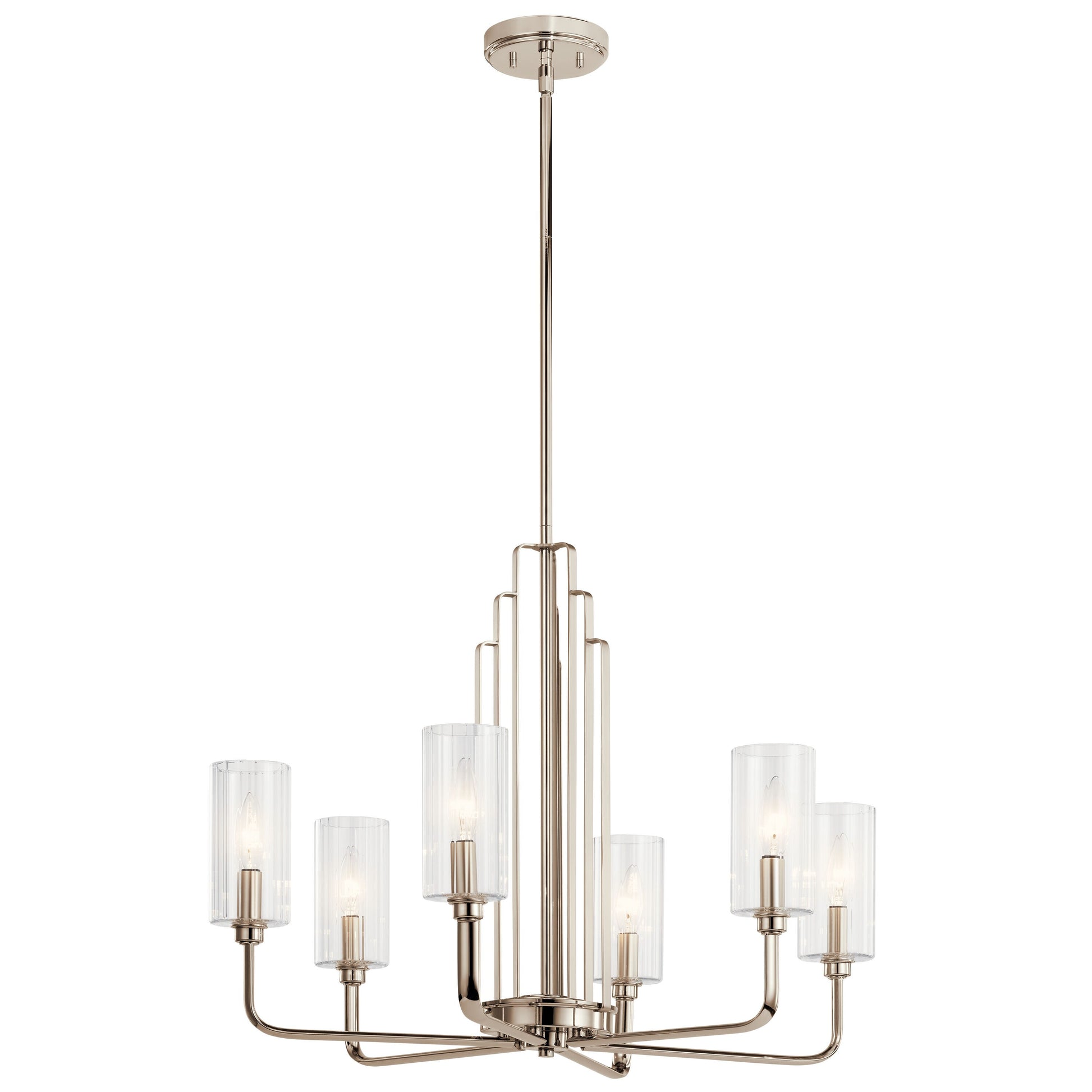 Kichler Kimrose 6 -Light Polished Nickel Vintage For Use in Bedrooms, Dining Rooms, Foyers, Kitchens, Living Rooms Chandelier 4663018