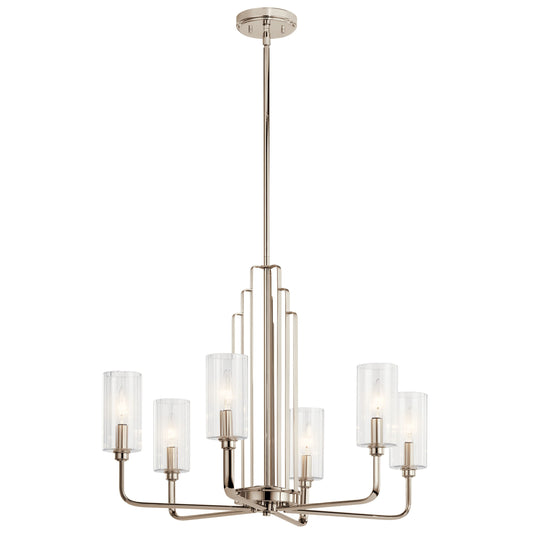 Kichler Kimrose 6 -Light Polished Nickel Vintage For Use in Bedrooms, Dining Rooms, Foyers, Kitchens, Living Rooms Chandelier 4663018