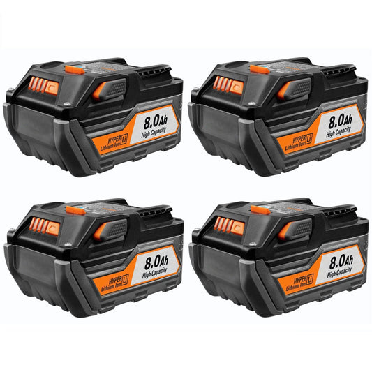 4Packs R840087 8.0Ah Replacement for Ridgid 18V Lithium Battery R840087 R840083 R840086 R840085 R840084