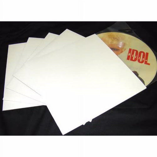 (50) 12" Record Jackets - White (Glossy Finish) - Without Center Hole - #12JW
