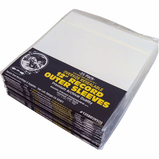 (500) 12" Resealable Oversize Record Outer Sleeves - Super Clear Premium 2 Mil Thick Archival Quality BOPP - 13-7/8" x 13-1/4" + 1-5/8" Flap - FITS Most Box Sets UP to 7/8" Thick #12SB02RSOS