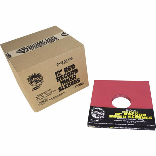 (500) Red Paper Super Heavyweight 12" Record Inner Sleeves with Center Hole - 12IWRE