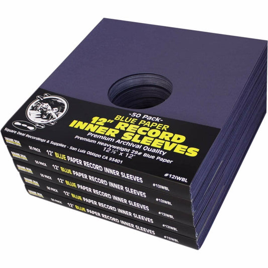 (250) Blue Paper Super Heavyweight 12" Record Inner Sleeves with Center Hole - 12IWBL