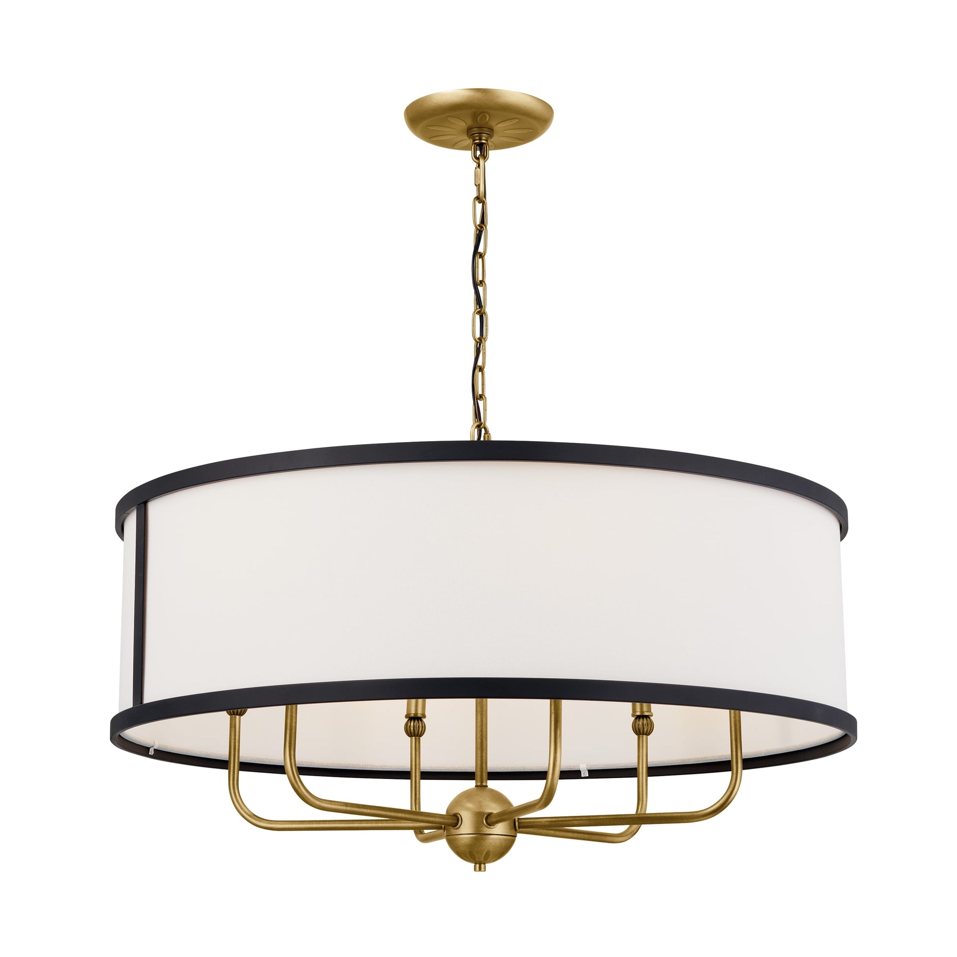 Kichler Heddle 6 -Light Brass Farmhouse For Use in Bedrooms, Dining Rooms, Foyers, Kitchens, Living Rooms Chandelier 5265517