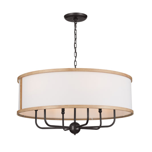 Kichler Heddle 6 -Light Gray Farmhouse For Use in Bedrooms, Dining Rooms, Foyers, Kitchens, Living Rooms Chandelier 5265522