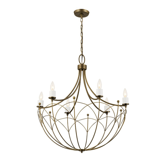 Kichler Topiary 6 -Light Bronze Farmhouse For Use in Bedrooms, Dining Rooms, Foyers, Kitchens, Living Rooms Chandelier 5265497