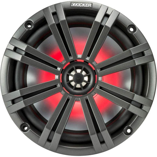 KICKER - KM Series 8" 2-Way Marine Speakers with Polypropylene Cones Pair - Charcoal And White