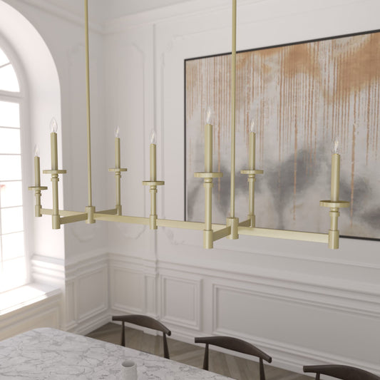 Hunter Briargrove 7 -Light Matte Brass Traditional Antler For Use in Bedrooms, Dining Rooms, Foyers, Kitchens, Living Rooms Chandelier 3848144