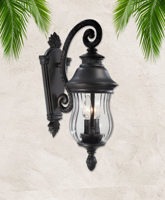 Minka Lavery Newport 2 -Light 19.5-in H Matte Black Hardwired Outdoor Wall Light 1664998