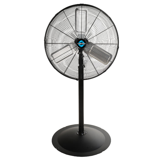 Tornado Fans 24-in 120-Volt 3-Speed High Velocity Indoor Black Oscillating Pedestal Fan HI-FAN-24POF-1P