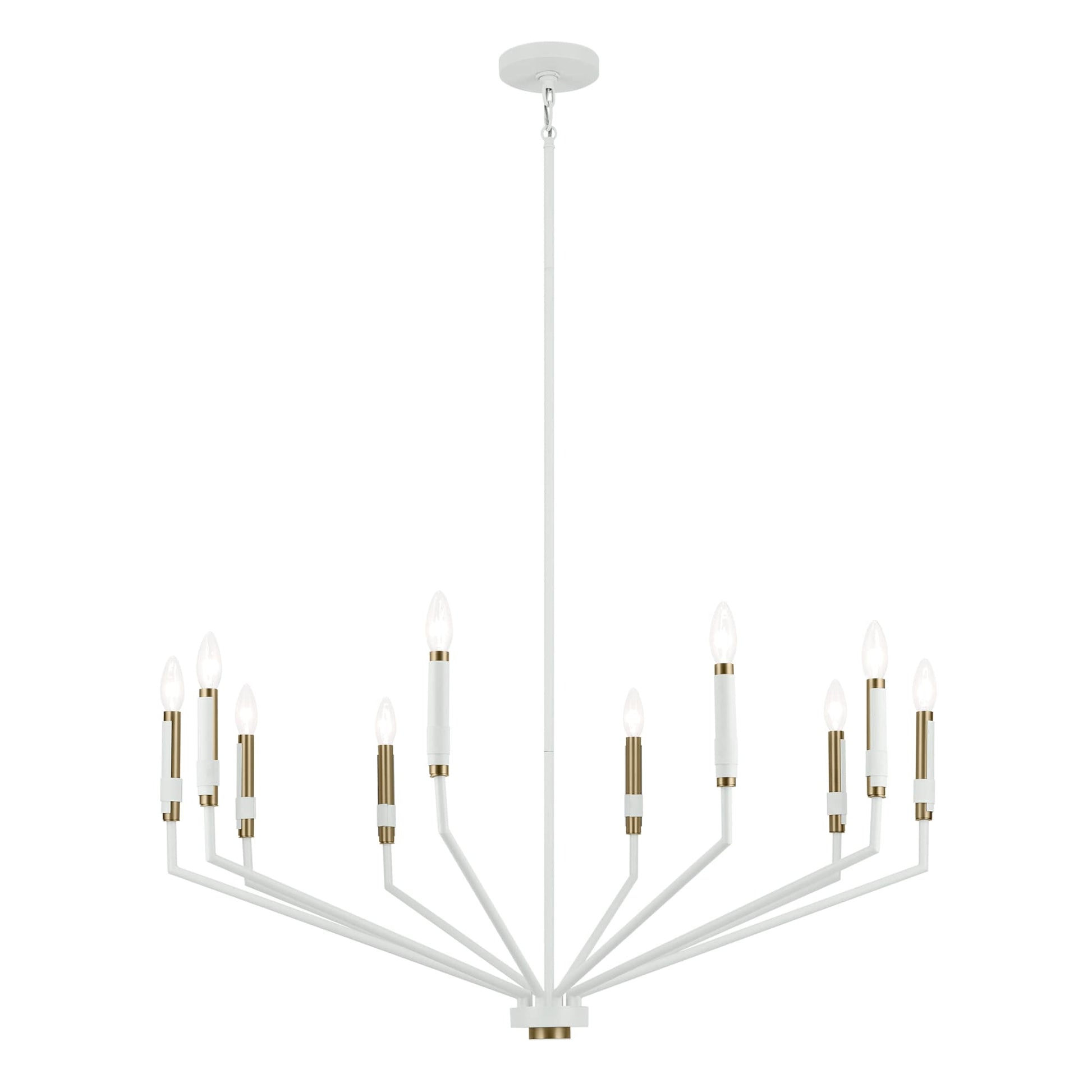 Kichler Armand 10 -Light White Modern/contemporary Bare bulb For Use in Bedrooms, Dining Rooms, Foyers, Kitchens, Living Rooms Chandelier 6297597