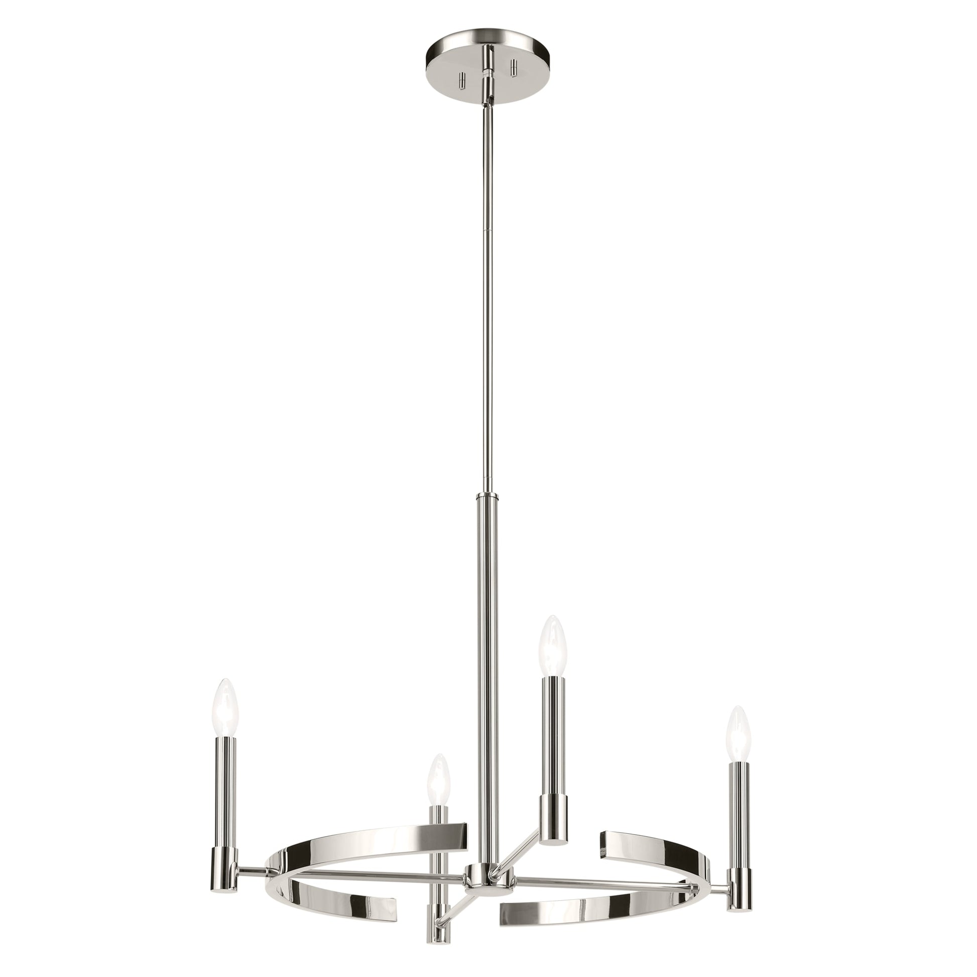 Kichler Tolani 4 -Light Polished Nickel Vintage Bare bulb For Use in Bedrooms, Dining Rooms, Foyers, Kitchens, Living Rooms Chandelier 6297593
