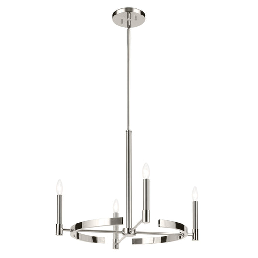 Kichler Tolani 4 -Light Polished Nickel Vintage Bare bulb For Use in Bedrooms, Dining Rooms, Foyers, Kitchens, Living Rooms Chandelier 6297593