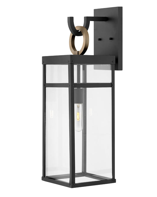 Hinkley Porter 1 -Light 25-in H Satin Black Hardwired Outdoor Wall Light 6588962